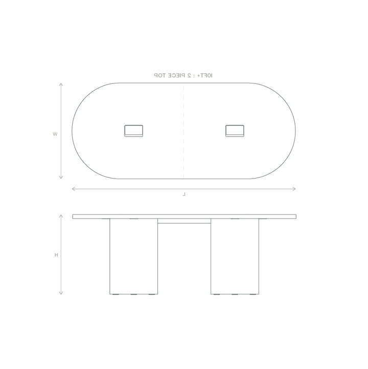 column conference table dimensions