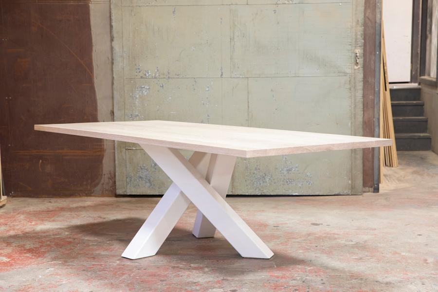 white cross legged table