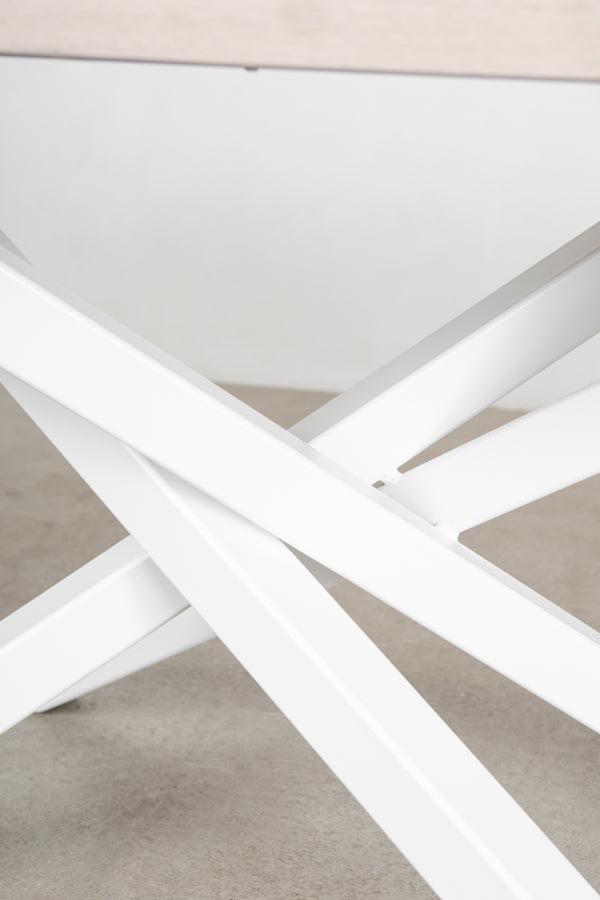 white modern meeting table - detail